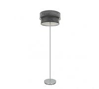 Pie salon con patalla color madera negra modelo doble smile fabrilamp