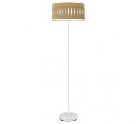 Pie salon piron 1xe27 blanco/madera clara 165x40x40 cm marca fabrilamp
