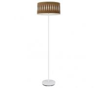 Pie salon piron 1xe27 blanco/madera oscura 165x40x40 cm marca fabrilam