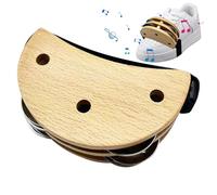 Pie tamburín - Instrumento de percusión, vibrador, juego de tambor portátil con banda elástica, Jingle Bells de metal, instrumento musical para guitarra y rendimiento de ritmo, 3,94 x 2,28 x 1,5