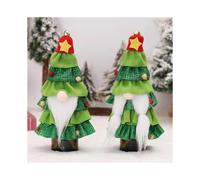piece Christmas decoration Faceless old man Forest man Wine set Christmas tree shaped cake skirt Champagne set Table scene layout