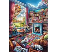 Pièce Cosy Avec Des Chats Rompecabezas 1000 Piezas Cartón Resistente para Mayores Mitos Animal Planta Reunión Familiar Juegos Desarrollo Lógica Detalle San Valentín Calidad 1000 PCS