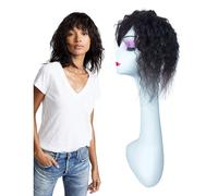 Piece de la corona humana Clip Curly en Topper Silk Base de cabello Diseo de cabello 12x12cm 25 cm de marrn