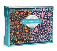 piece & love eeBoo Juego de Cartas de pájaros y Flores, Incluye 2 Barajas de 52 Cartas, Barajas Tradicionales con Hermosas Obras de Arte y Bordes Dorados