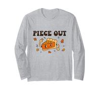 Piece out Acción de Gracias Divertido Pastel de Calabaza Peace Pun Meme Manga Larga