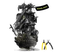 Piececool - Maqueta del barco pirata El holandés errante en 3D, puzle de metal, de acero inoxidable, para montar, 369 piezas, requiere herramientas, para regalo o colección, para personas adultas