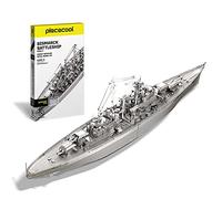Piececool Puzzle 3D Maqueta Metal, Acorazado Bismarck Buques de Guerra Puzzles 3D Maquetas para Montar, Maquetas para Construir Adultos y Adolescentes