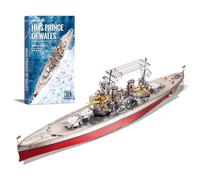 Piececool Puzzle 3D Maqueta Metal, Acorazado Príncipe de Gales Buques de Guerra Puzzles 3D Maquetas para Montar, Maquetas para Construir Adultos y Adolescentes