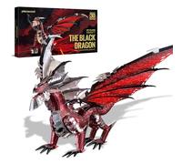 Piececool - Rompecabezas 3D de Metal para Adultos con Forma de dragón Negro, magnífico Kit de decoración del hogar, Regalo Ideal de Navidad y Año Nuevo