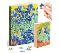PieceRelax Diario de Rompecabezas 3D A5 para Adultos, Cubierta de Libro de Rompecabezas de Plástico de 300 Piezas (Incluye Cuaderno) - Van Gogh - Lirios, Regalo Único [YA1065]