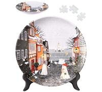 PieceRelax Puzzle 3D Plato Decorativo para Adultos - Katherine Blower - Harbor’s First Snow | 124 Piezas | Arte de Mesa DIY | Regalo Creativo y Relajante para Hogar u Oficina [PL1023]