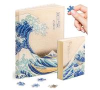 PieceRelax Puzzle Diario - Katsushika Hokusai - The Great Wave | Cuaderno A5 con Cubierta Puzzle 3D y Sobrecubierta | Marcador Porta-bolígrafos | DIY & Estilo [YA1066]