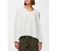 PIECES Pctiffany LS V-Neck Top Noos BC Blusa de Manga Larga, Cloud Dancer, L para Mujer