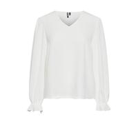PIECES Blusa de Manga Larga Pctiffany LS con Cuello en V Noos BC, Cloud Dancer, S