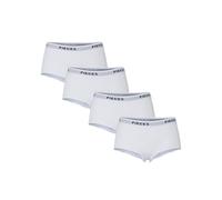 PIECES Pclogo Lady Pack de 4 Unidades Solid Noos BC Bóxer, Blanco Brillante, M para Mujer