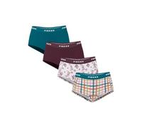 Pieces Calzoncillos Tipo bóxer para Mujer PCLOGO 4 Unidades, Verde petróleo, x_l