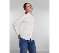 PIECES Pcirena LS Oxford Shirt Noos, Blusa Mujer, Blanco (Bright White Bright White), 38 (Talla del Fabricante: Small)