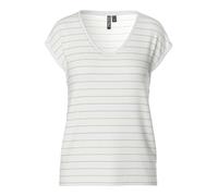 PIECES Pcbillo tee Lurex Stripes Noos BC, Camiseta para Mujer, Blanco Brillante, XS