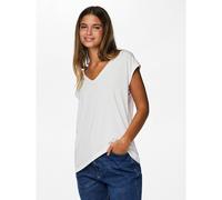 PIECES Camiseta con cuello de pico. Color Blanco