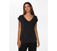PIECES Camiseta con cuello de pico. Color Negro