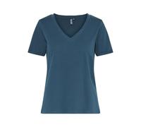 Pieces Camiseta de Manga Corta para Mujer Pcria SS con Cuello en V, Gris Oscuro, S