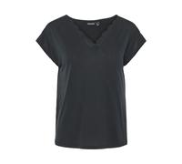 Pieces PCKAMALA LACE V-NECK TEE JRS FC BC XS Negro