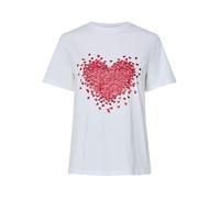 Pieces Camiseta de manga corta y dibujo frontal de la torre Eiffel de mujer. Rojo 34/XS