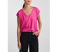 Pieces Camiseta de mujer, básica modal manga corta. Fucsia 36 (S)