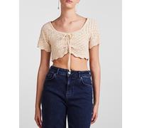 Pieces Camiseta de mujer crop de punto crochet. Crudo 38 (M)