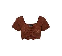 PIECES Camiseta de Punto para Mujer Pcbluma SS Knit Top BC Sww, Cáscara de Coco, XS