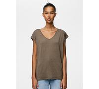PIECES Camiseta efecto brillante. Color Beige/Dorado