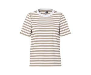 Pieces Camiseta Femenina PCRIA, Mink/Stripes:Bright White, XXL
