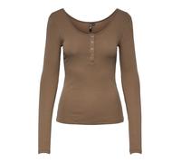 Pieces Camiseta de Manga Larga Pckitte LS Top Noos para Mujer, fósil, S