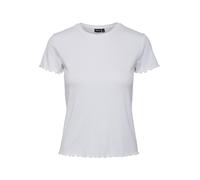 PIECES PCNICCA SS O-Neck Top Noos, Blanco Brillante, L