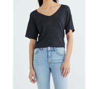 Pieces Camiseta oversized de mujer manga corta. Azul marino 34 (XS)