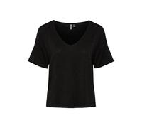 PIECES Camiseta para Mujer Pcbillo Oversized tee Lurex Stripes Noos, Negro/Detalles: Lurex Negro, L