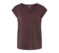 PIECES Camiseta para Mujer Pcbillo tee Lurex Stripes Noos BC, Tawny Port/Detail:Lurex Gold, XL