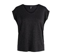 PIECES Camiseta para Mujer Pcbillo tee Lurex Stripes Noos, Black/Detail:Multi Lurex, M