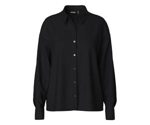 PIECES Camiseta para Mujer Pcfranan LS Noos BC Blusa, Negro, XL