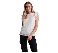 PIECES Pcolline SL Lace Top Noos BC-Camiseta de Tirantes, Cloud Dancer, L para Mujer