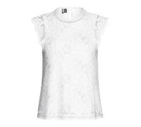 PIECES Camiseta para Mujer PCOLLINE SL Lace Top Noos BC Cloud Dancer, S