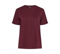PIECES Pcria SS Fold Up Solid tee Noos BC Camiseta, Puerto Tawny, XL para Mujer
