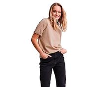 PIECES Pcria SS Fold Up Solid tee Noos BC-Camiseta Plegable, Silver Mink, XL para Mujer