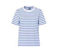 Pieces Camiseta para Mujer Pcria SS tee Stripes Noos BC, Hortensia/Rayas: Blanco Brillante, S