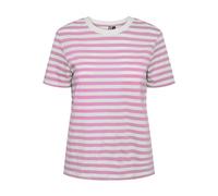 PIECES Camiseta para Mujer Pcria SS tee Stripes Noos BC, Pastel Lavender/Stripes:Bright White, S