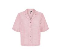 PIECES Camiseta para Mujer, Rosa Limonada/Rayas: Blanco Brillante, XS