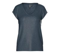 Pieces Camiseta Pcbillo tee Lurex Stripes Noos para Mujer, Estanque Reflectante/Detalle: Lurex Gold, M