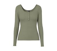 PIECES Pckitte Ls Top Noos B C, Camisa Manga Larga para Mujer, Verde (Deep Lichen Green Deep Lichen Green), L
