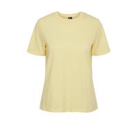 PIECES Pcria SS Solid tee Noos BC Camiseta, Plátano Pálido, S para Mujer