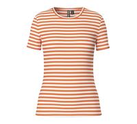 PIECES Camiseta 'PCRUKA' mandarina / blanco, Talla XS